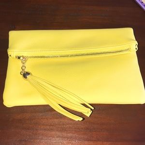 NWOT Street Level Yellow Clutch Crossbody
